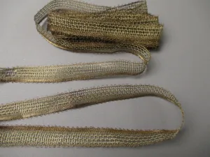 Antique Victorian Metallic lace braid trim
