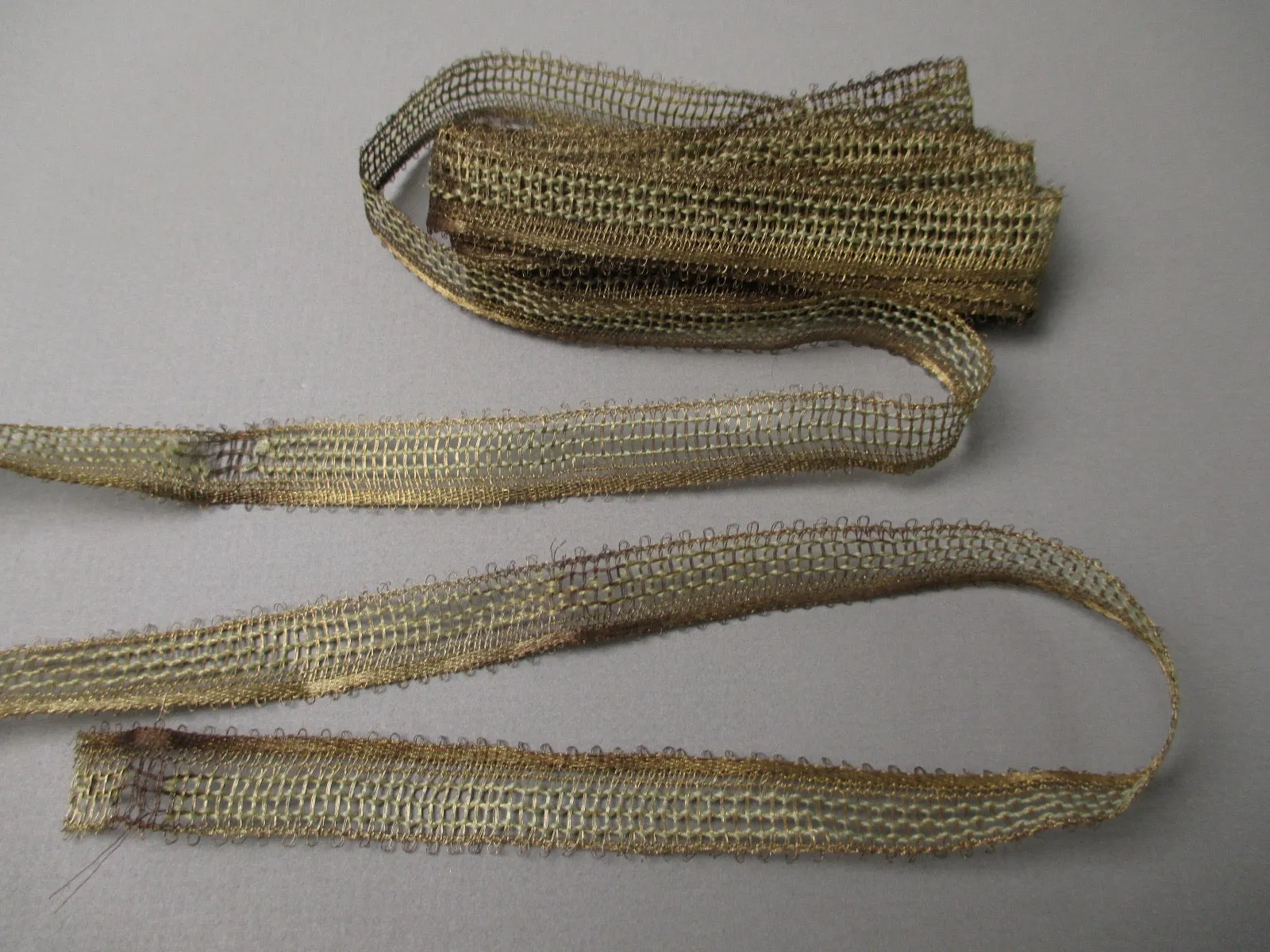 Antique Victorian Metallic lace braid trim