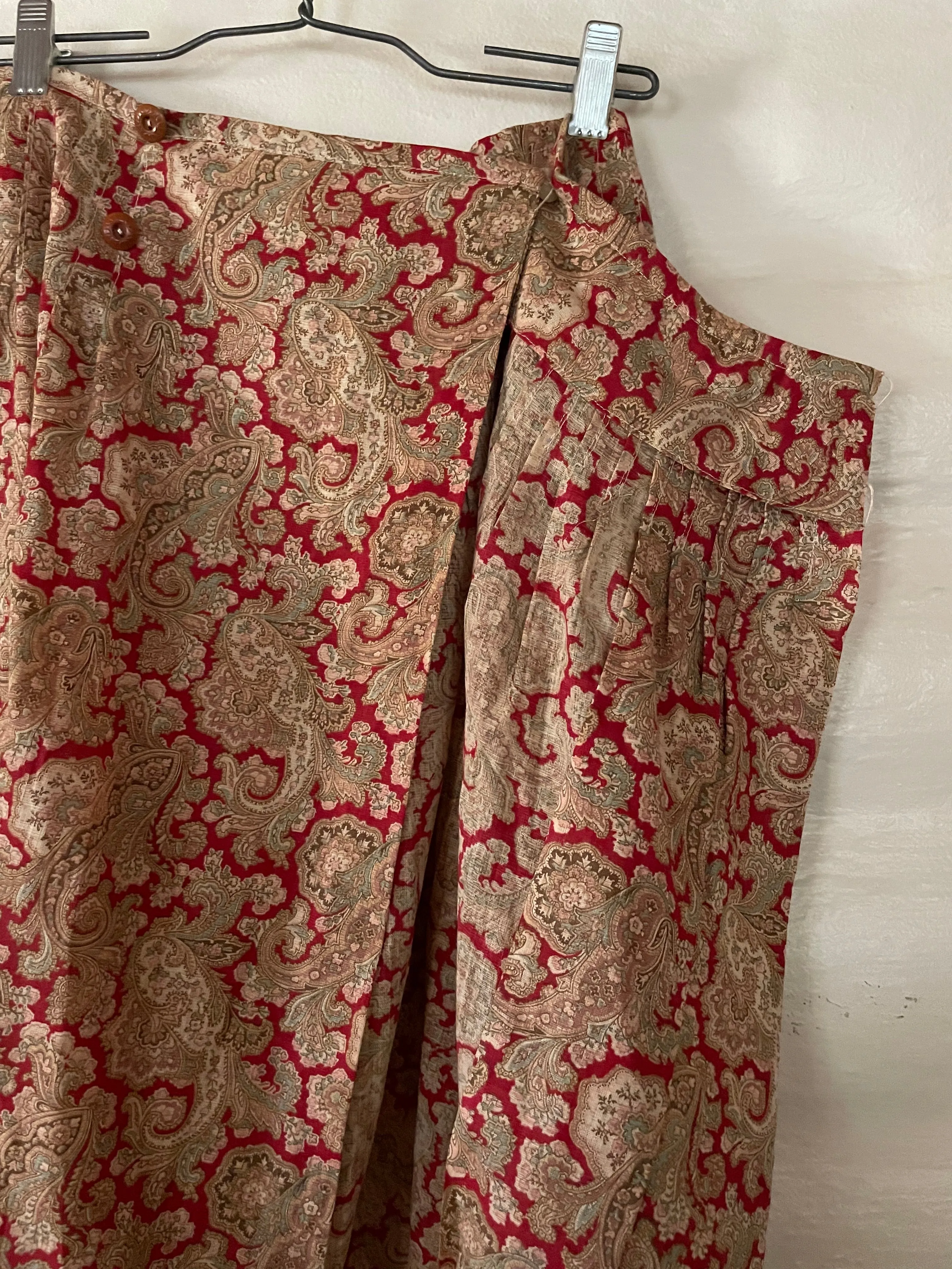 Antique Victorian Paisley Wrap Style Skirt