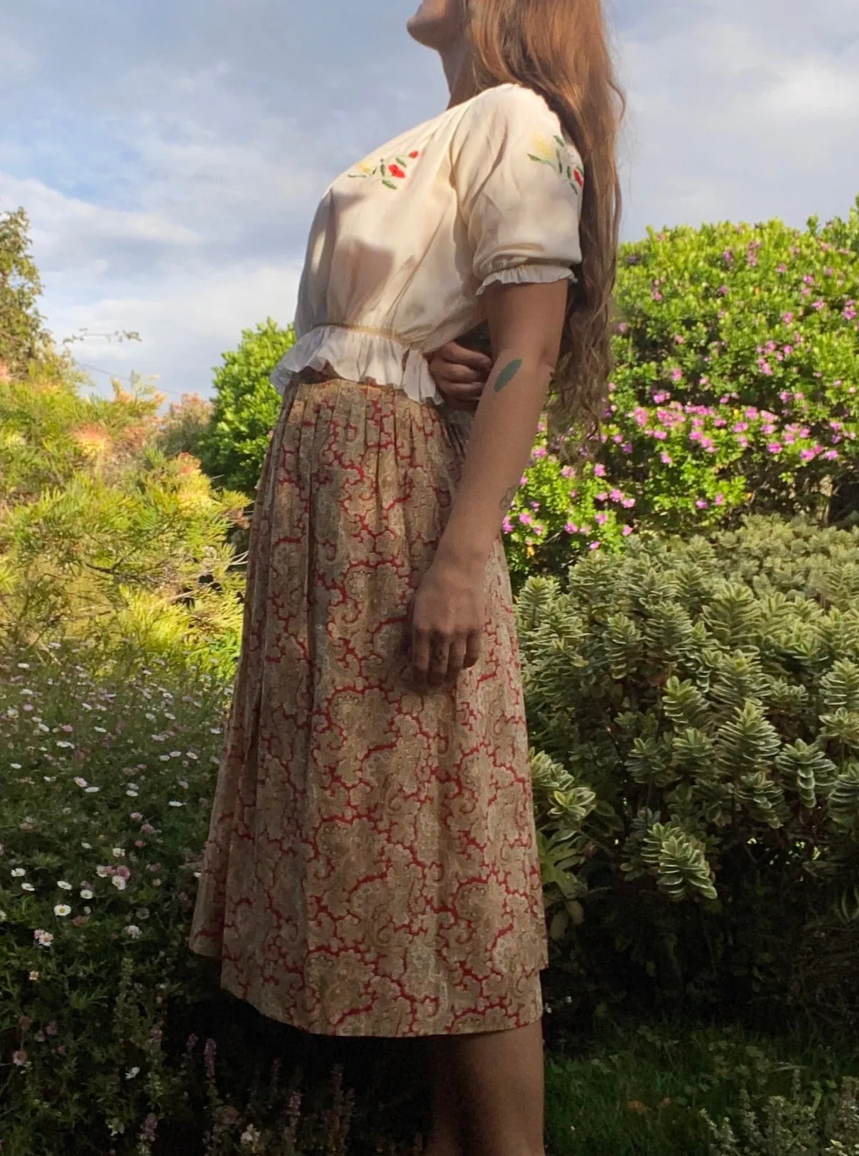 Antique Victorian Paisley Wrap Style Skirt