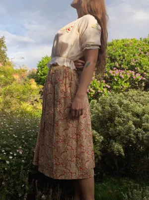 Antique Victorian Paisley Wrap Style Skirt
