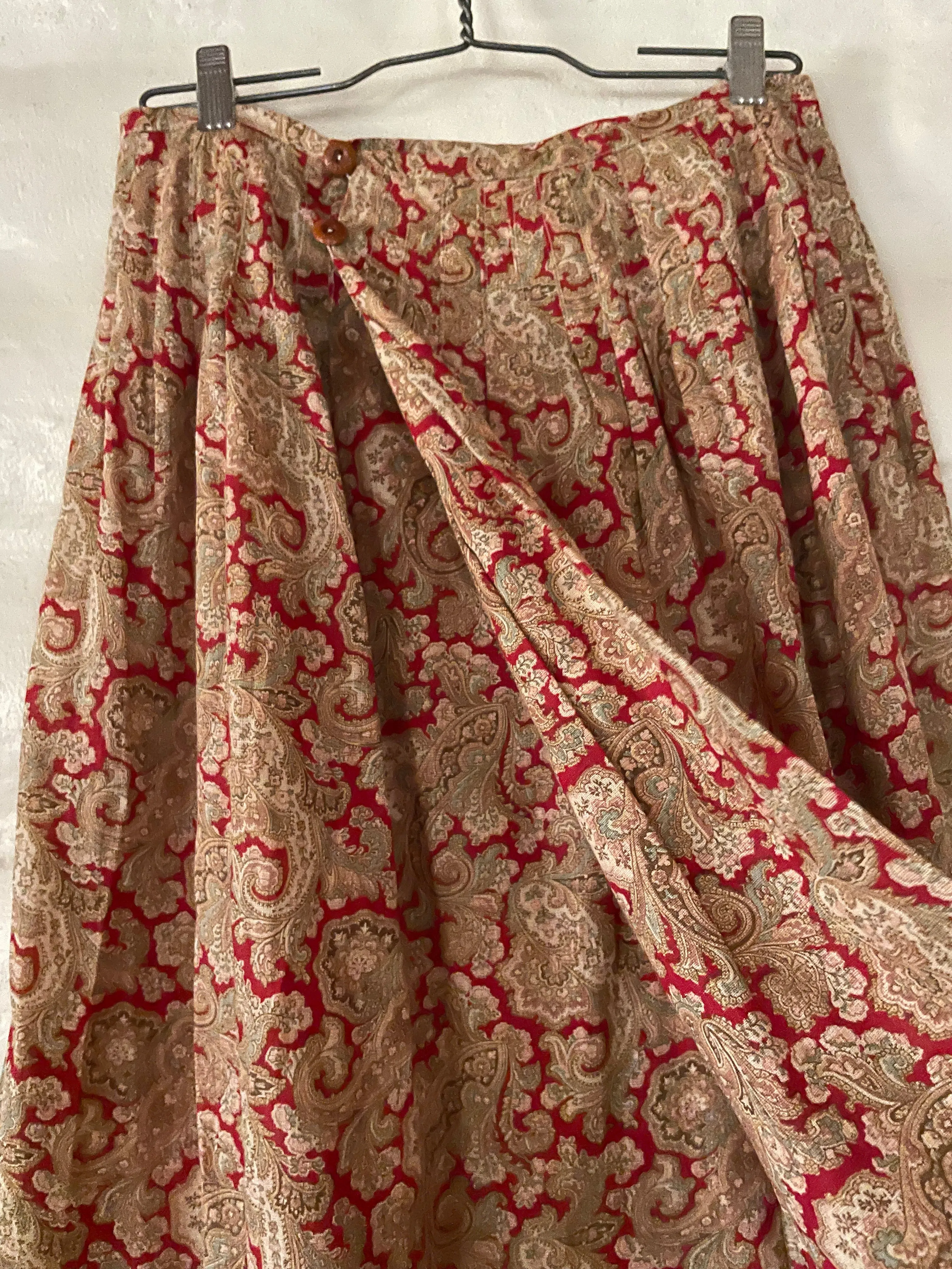 Antique Victorian Paisley Wrap Style Skirt