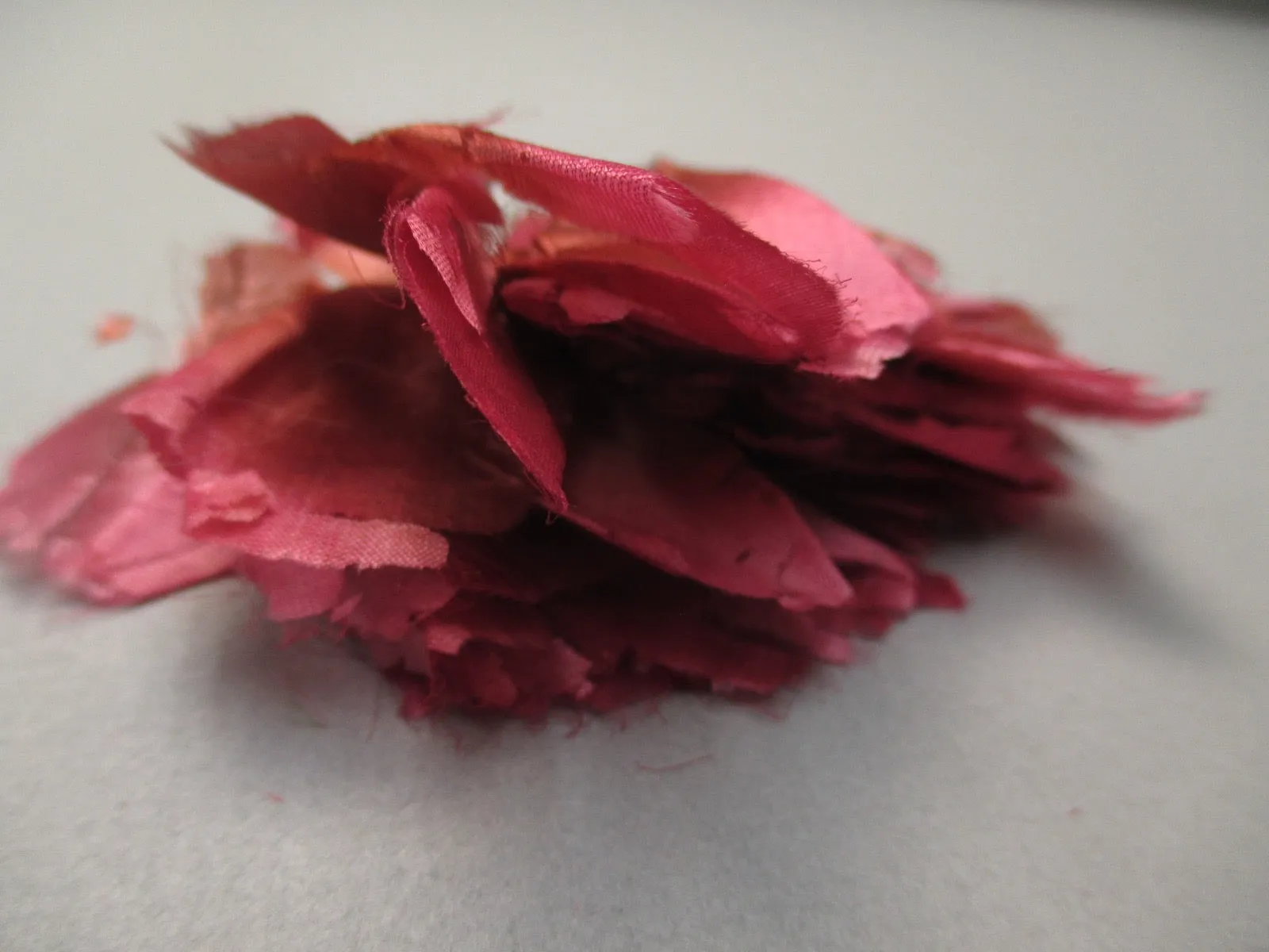 Antique Victorian Pink Silk fabric Flower