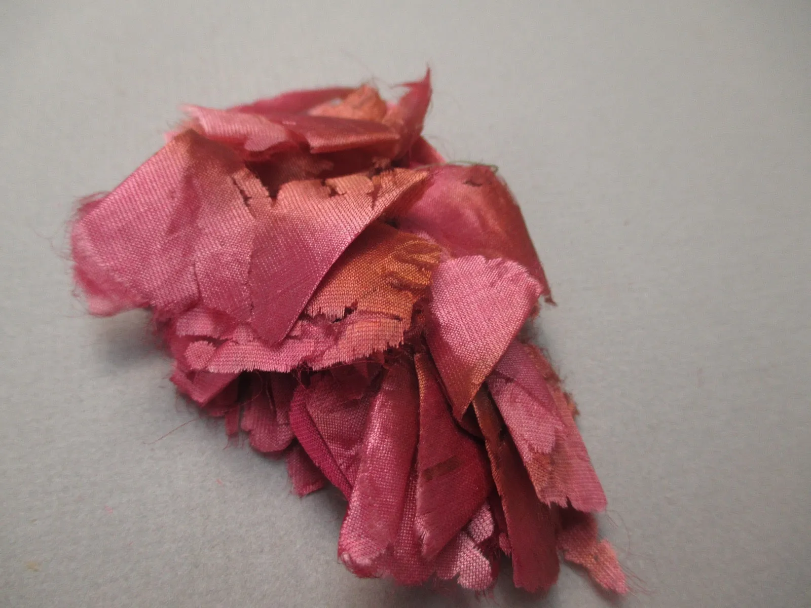 Antique Victorian Pink Silk fabric Flower