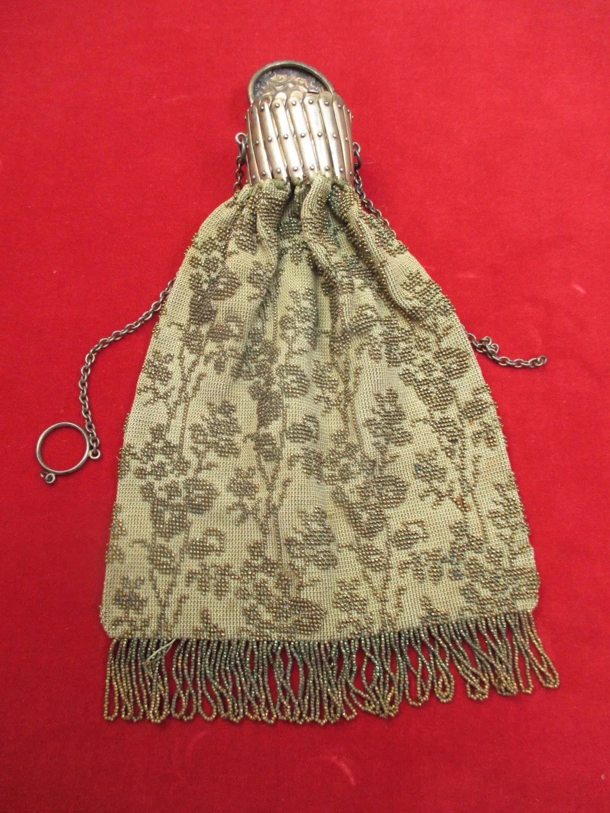 Antique Victorian purse fashioned of Beaded Mesh