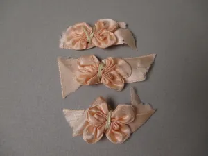 Antique Victorian ribbon art ribbon bows set of 3