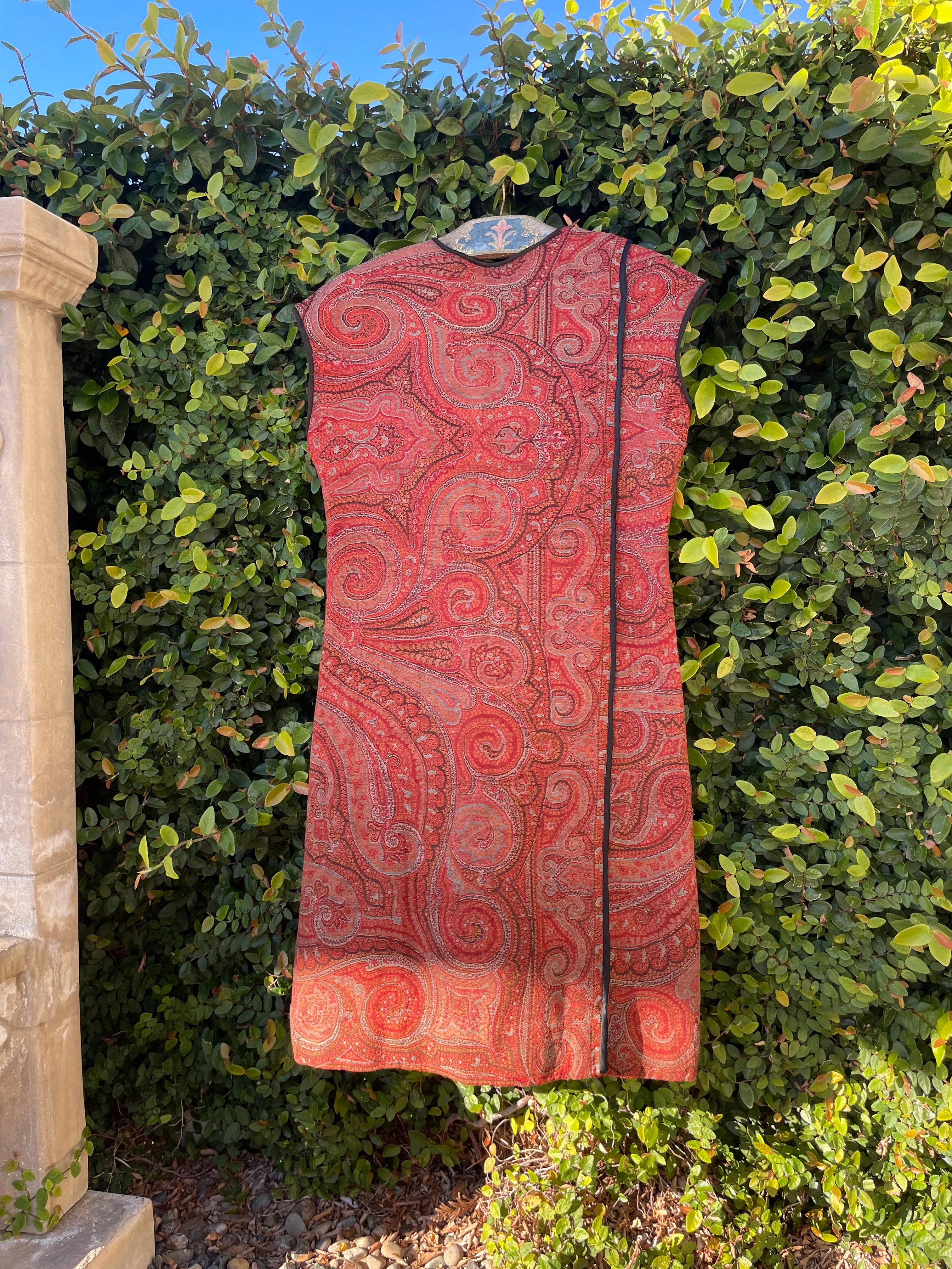 Antique Victorian Shawl Remade Two Piece Dress Set