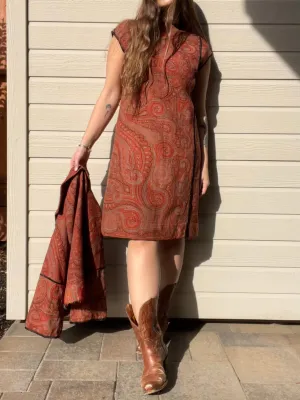 Antique Victorian Shawl Remade Two Piece Dress Set