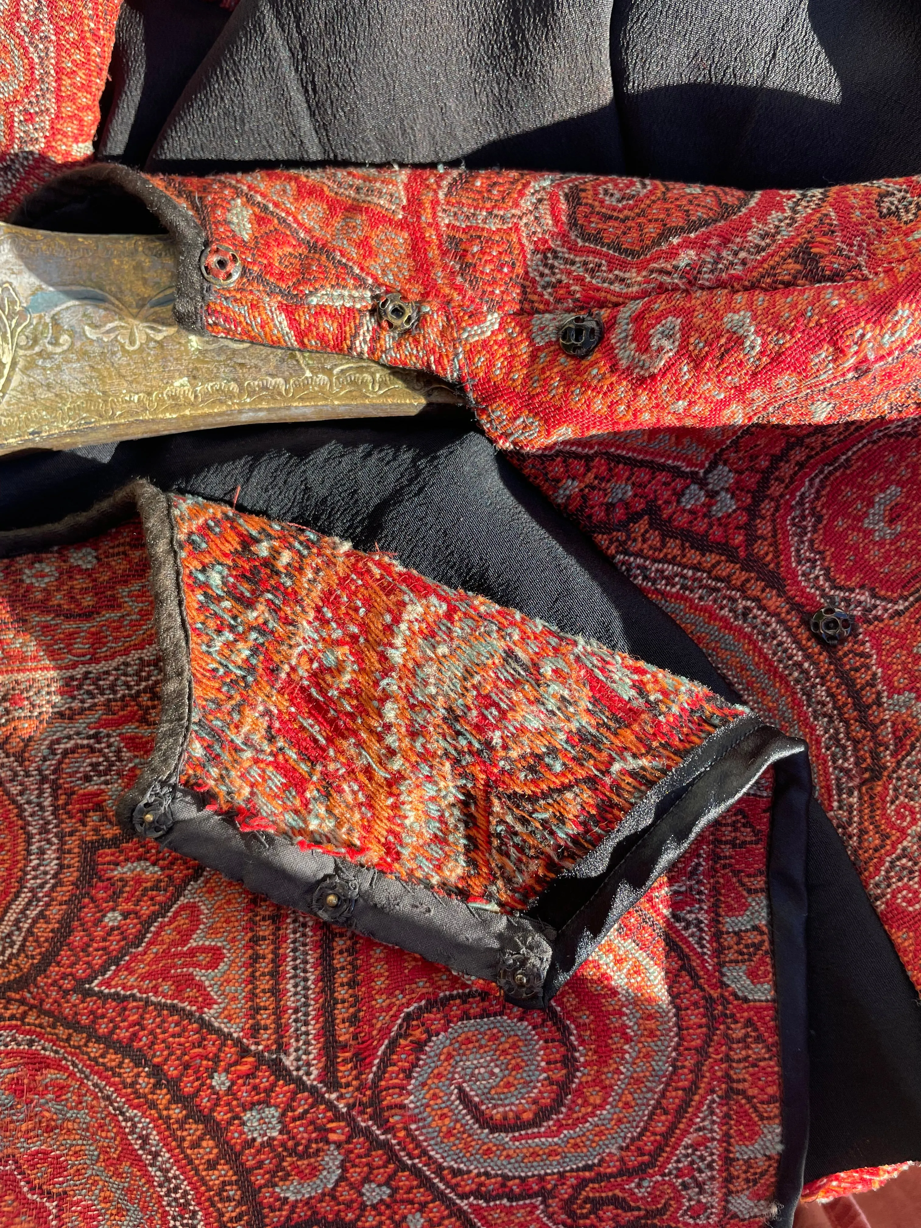 Antique Victorian Shawl Remade Two Piece Dress Set