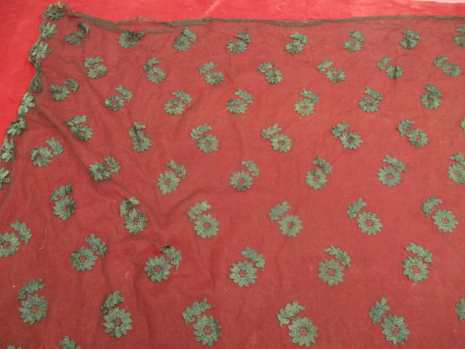 Antique Victorian Silk lace Bonnet veil