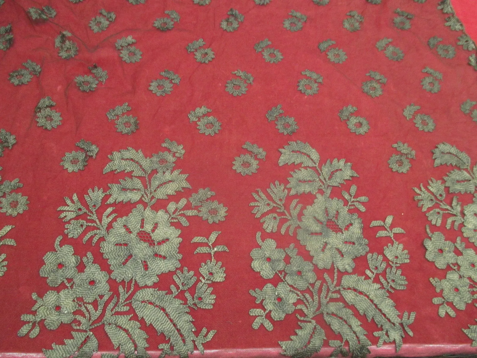 Antique Victorian Silk lace Bonnet veil