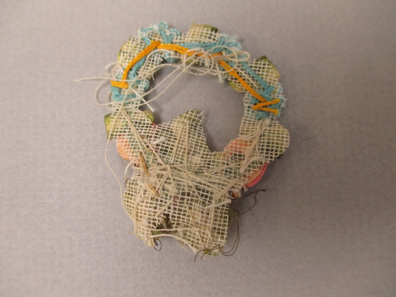 Antique victorian Silk Ribbon work ribbon Rose Rosette