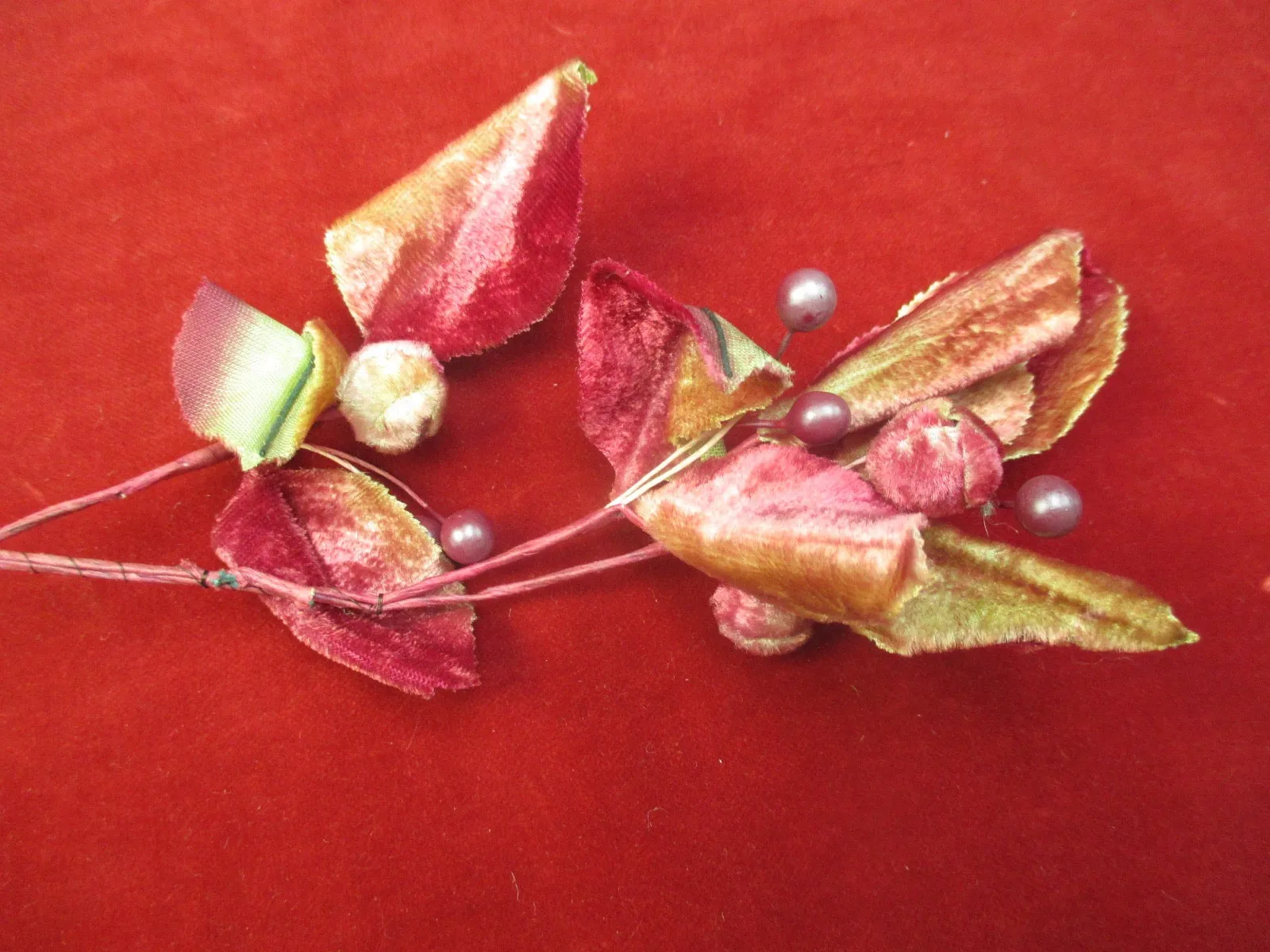 Antique Victorian Velvet Millinery flowers