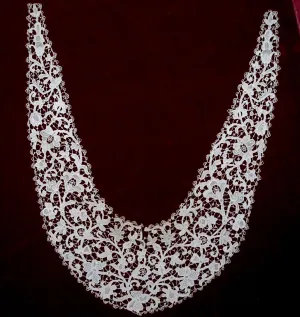 Antique Victorian Venetian Rose Point Needle lace collar