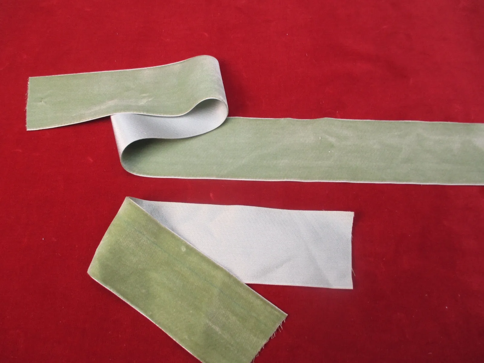 Antique Victorian wide silk velvet ribbon remnant