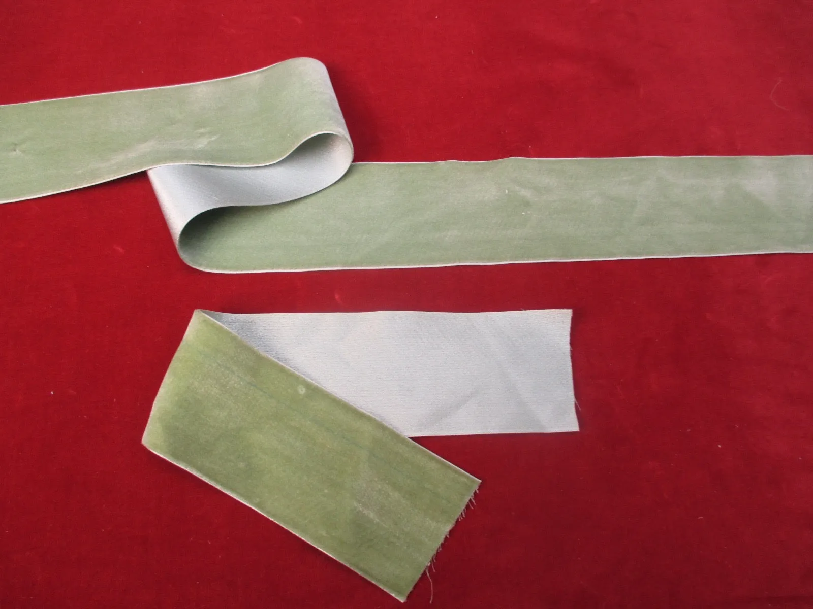 Antique Victorian wide silk velvet ribbon remnant