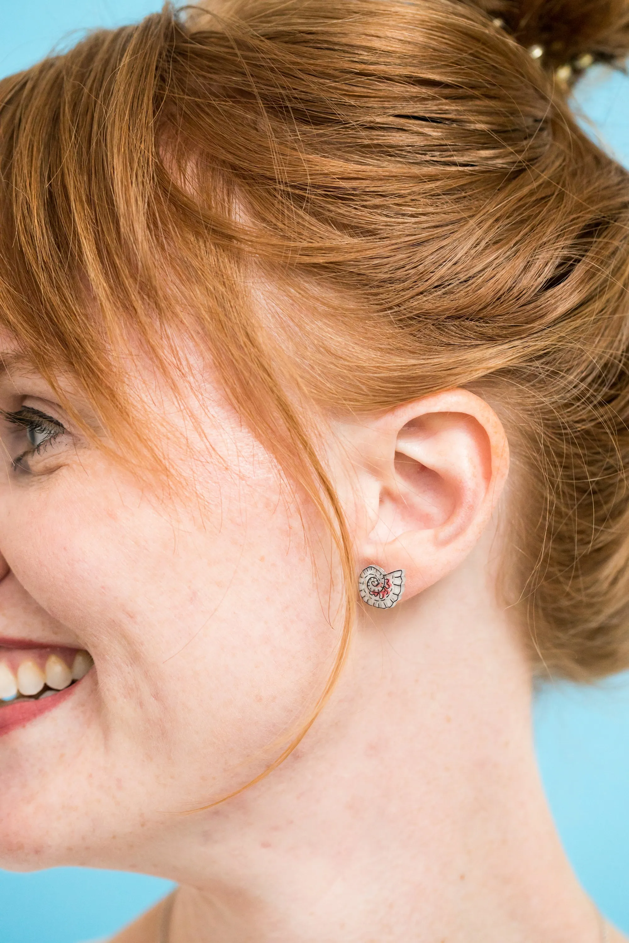 Asymmetrical Seashell Beach Stud Earrings