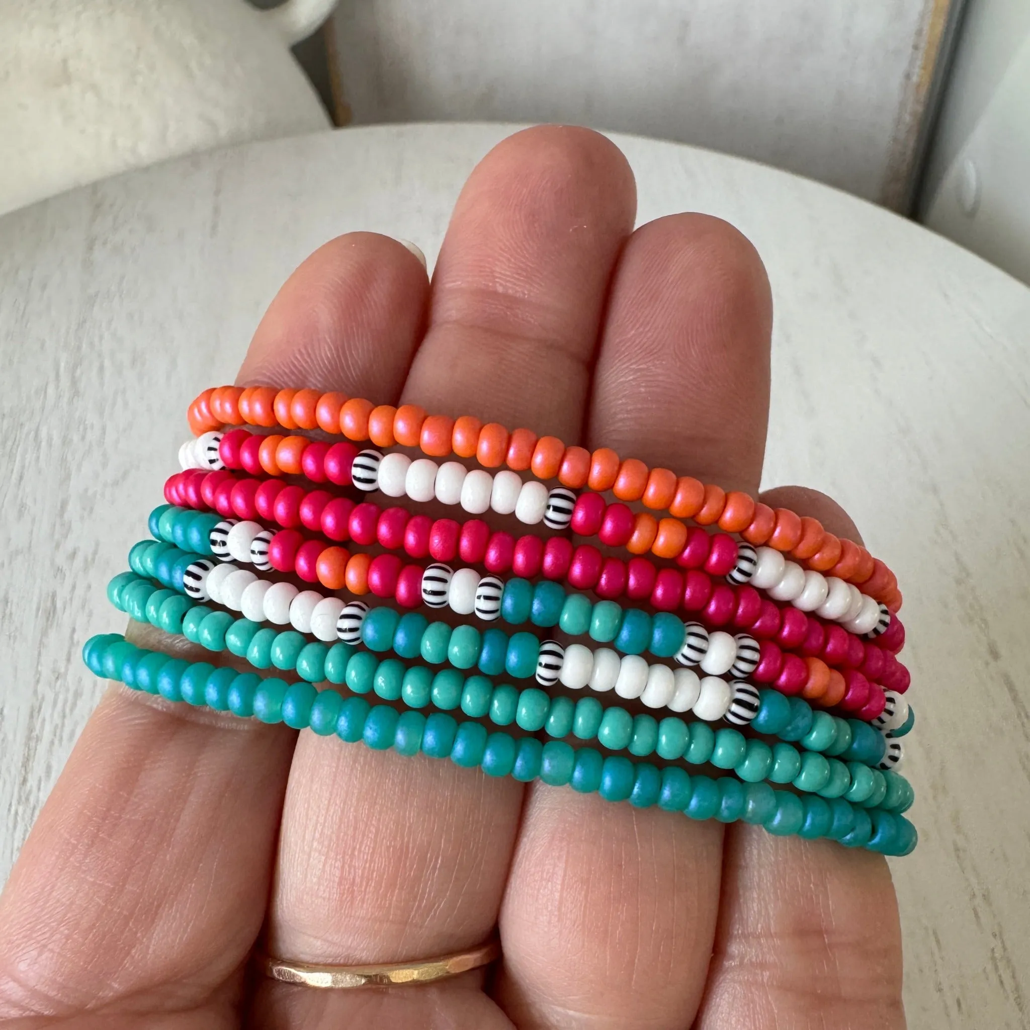Aztec Color Collection Seed Bead Bracelet Stacking Set - Set of 3 or Each