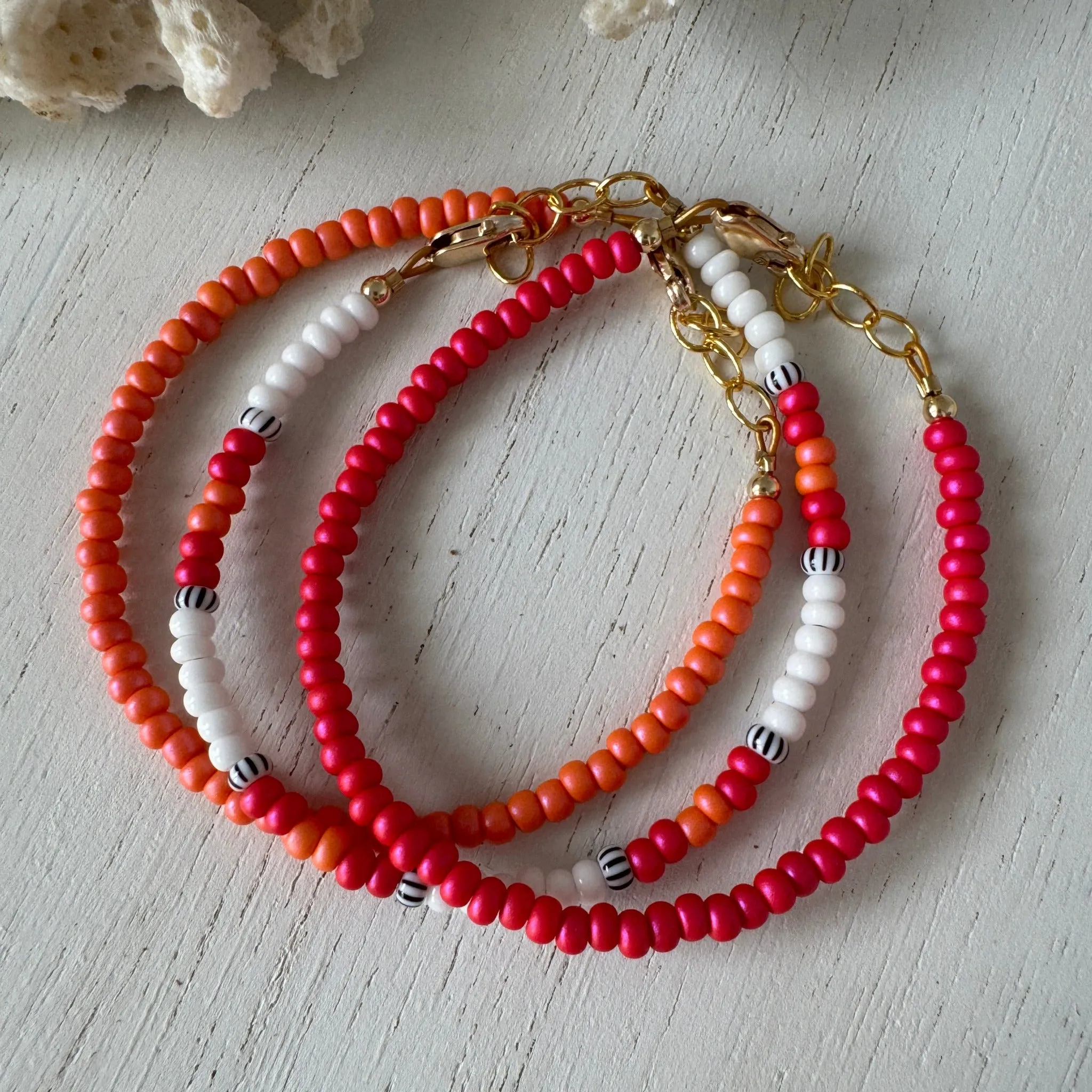 Aztec Color Collection Seed Bead Bracelet Stacking Set - Set of 3 or Each