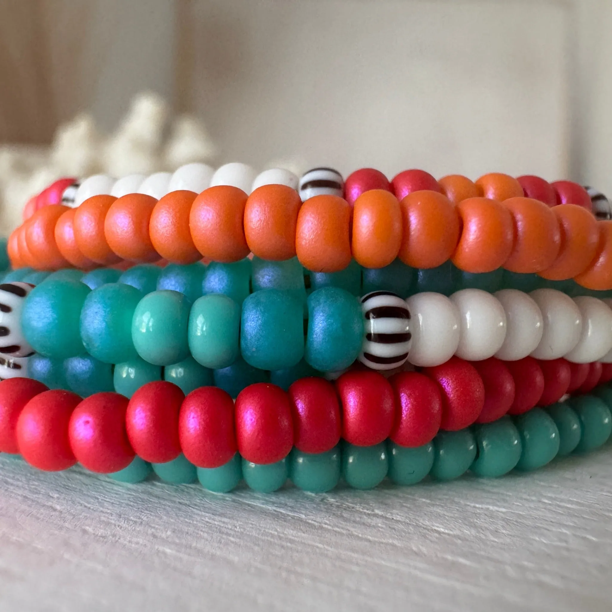 Aztec Color Collection Seed Bead Bracelet Stacking Set - Set of 3 or Each