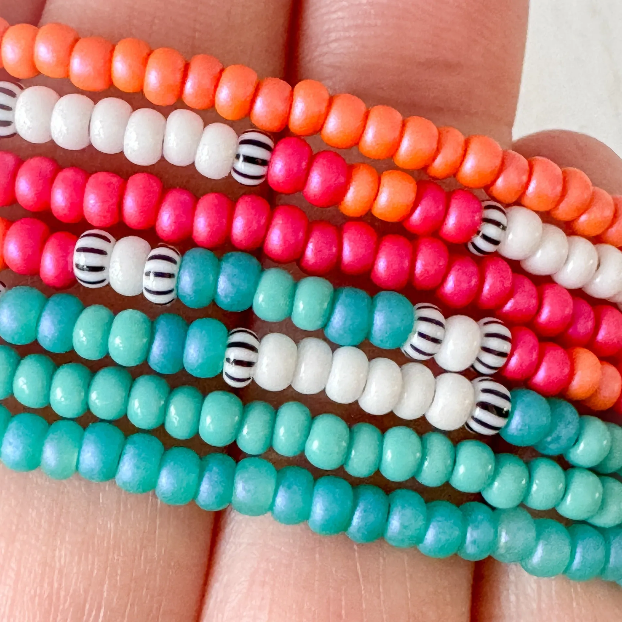 Aztec Color Collection Seed Bead Bracelet Stacking Set - Set of 3 or Each