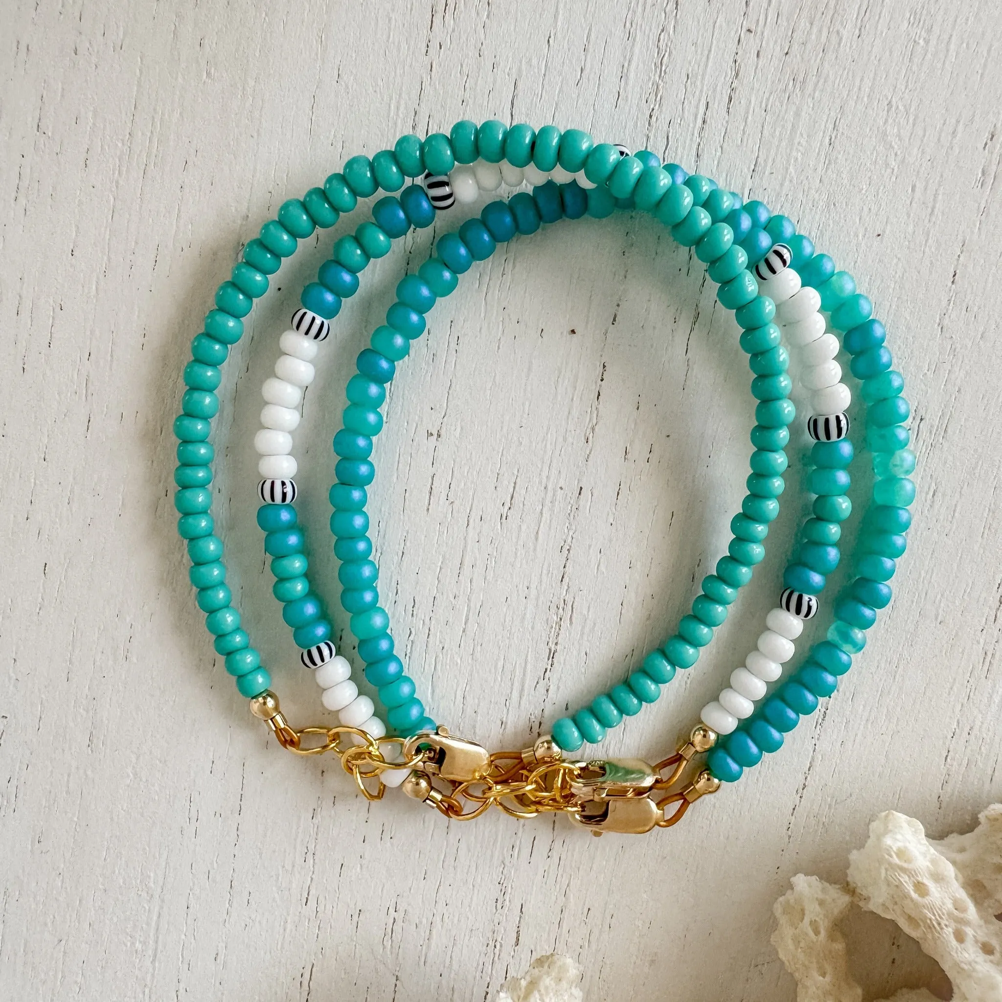 Aztec Color Collection Seed Bead Bracelet Stacking Set - Set of 3 or Each