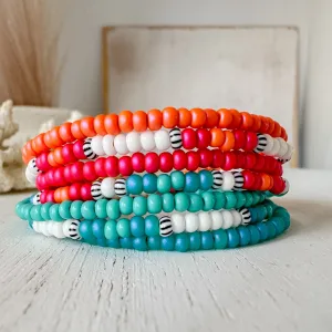 Aztec Color Collection Seed Bead Bracelet Stacking Set - Set of 3 or Each