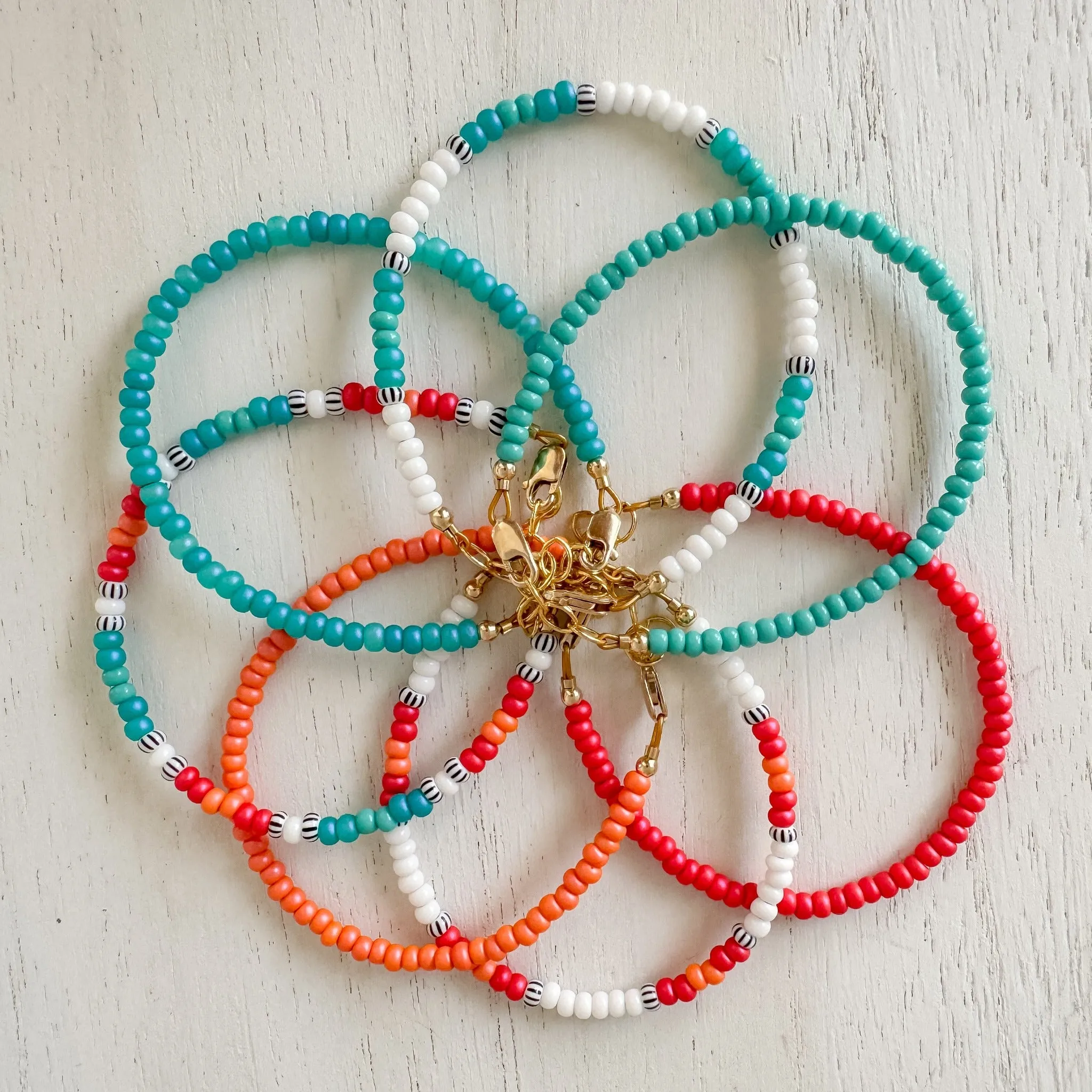 Aztec Color Collection Seed Bead Bracelet Stacking Set - Set of 3 or Each