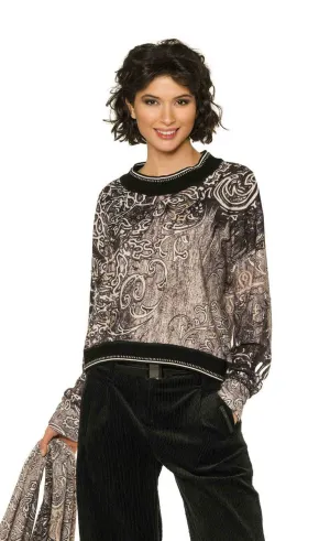 Beate Heymann Black/Cream Ornament Top