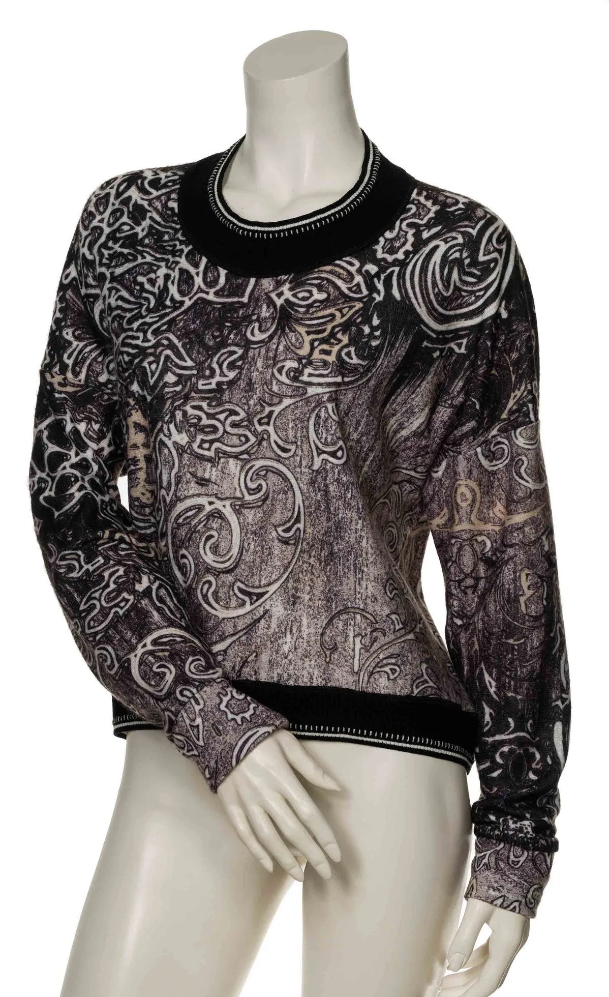 Beate Heymann Black/Cream Ornament Top