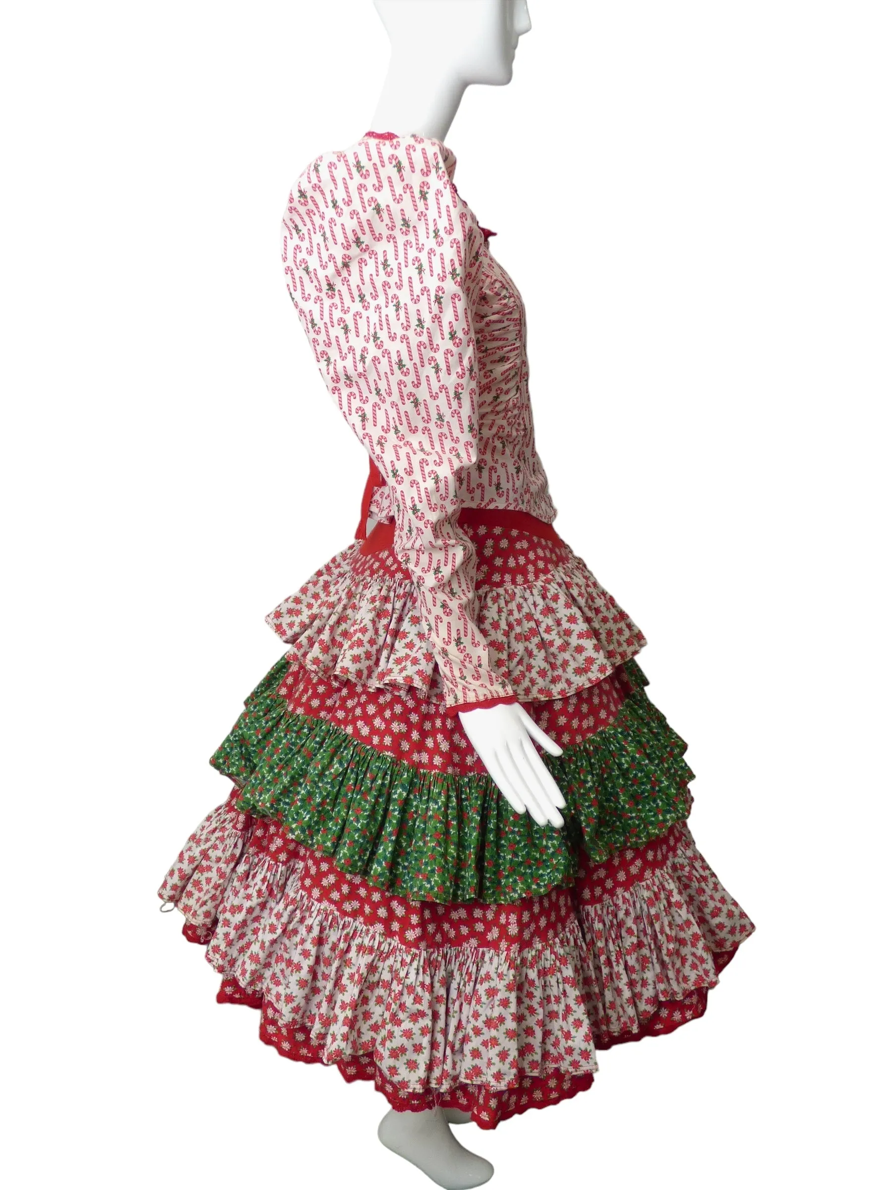 BETSEY JOHNSON PUNK- 1980s 2pc Christmas Dress, Size 4