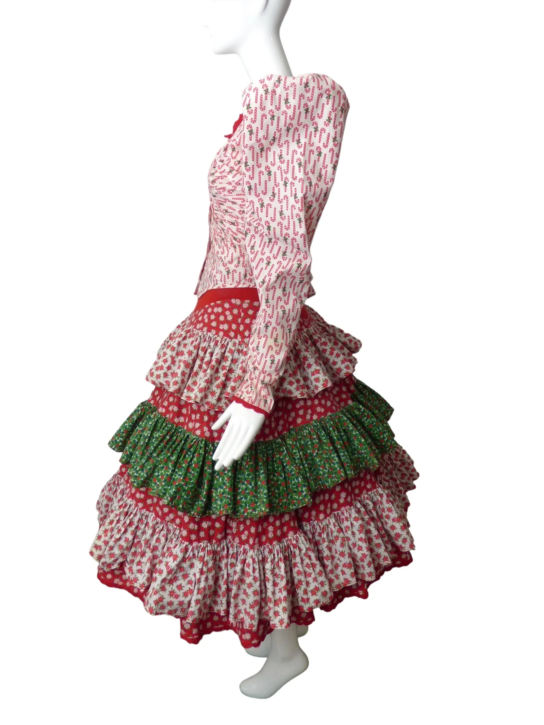 BETSEY JOHNSON PUNK- 1980s 2pc Christmas Dress, Size 4