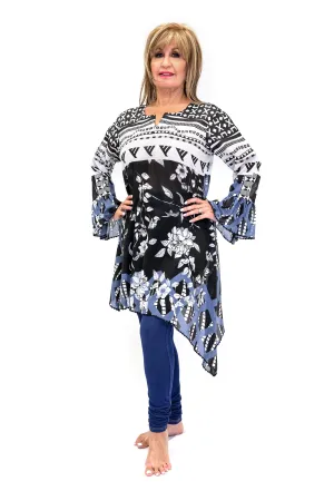Black & White Long Sleeve Cotton Shirt
