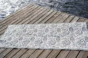 Black and white kantha dupatta