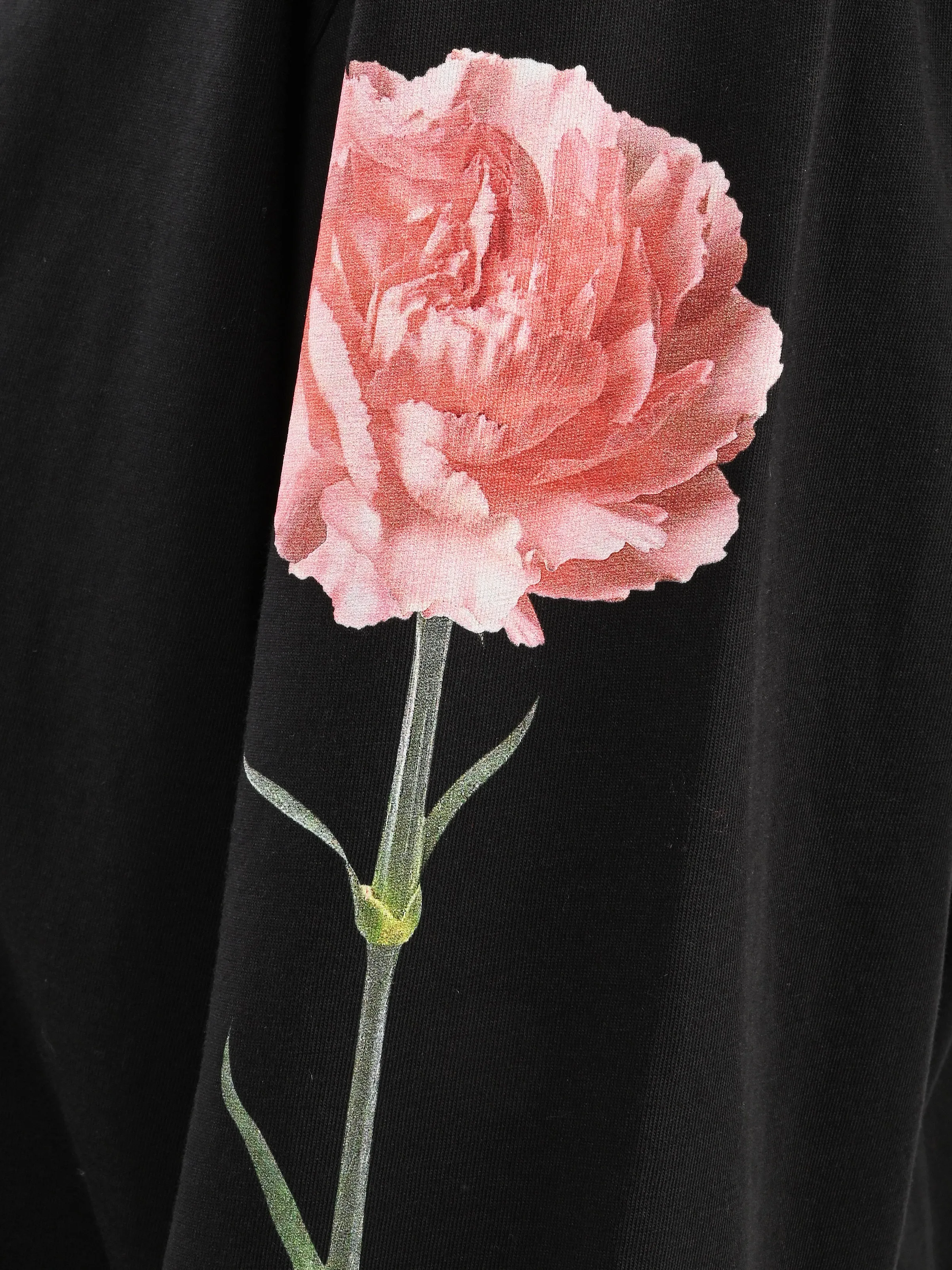 Black Carnation Print L/S T-Shirt