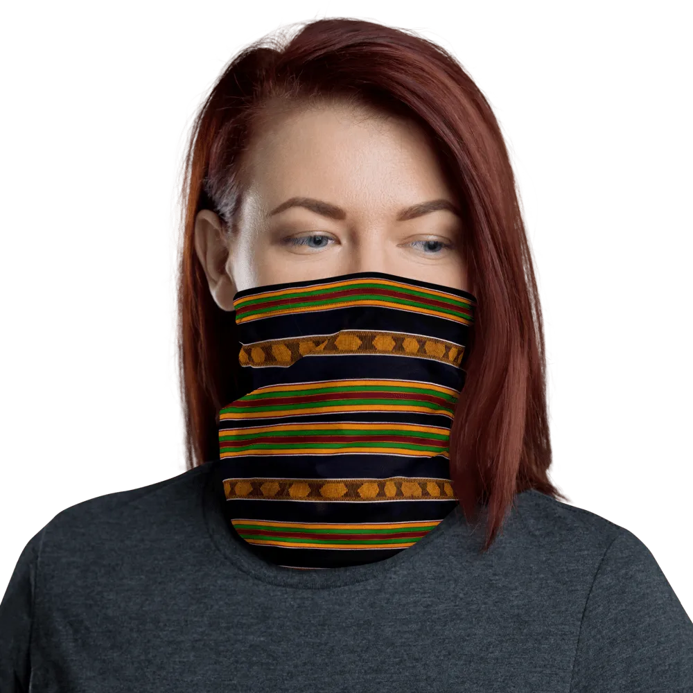Black Kente African Print Neck Gaiter