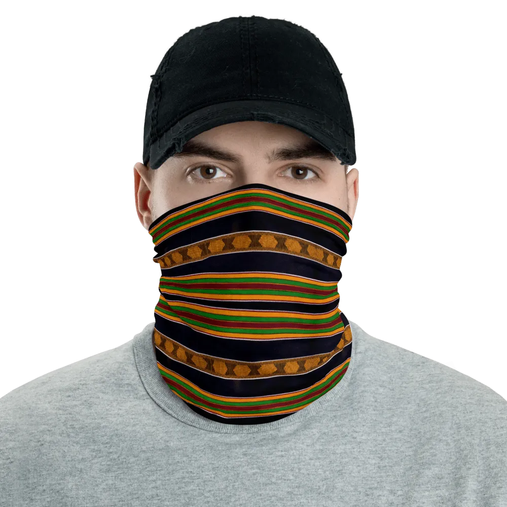 Black Kente African Print Neck Gaiter
