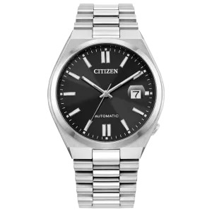 Black Tsuyosa Watch in Stainless Steel