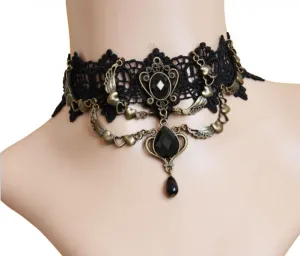 Black - Victorian Lace Choker