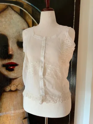 Blouse made with Antique Lace Apliques - Y2K - E10