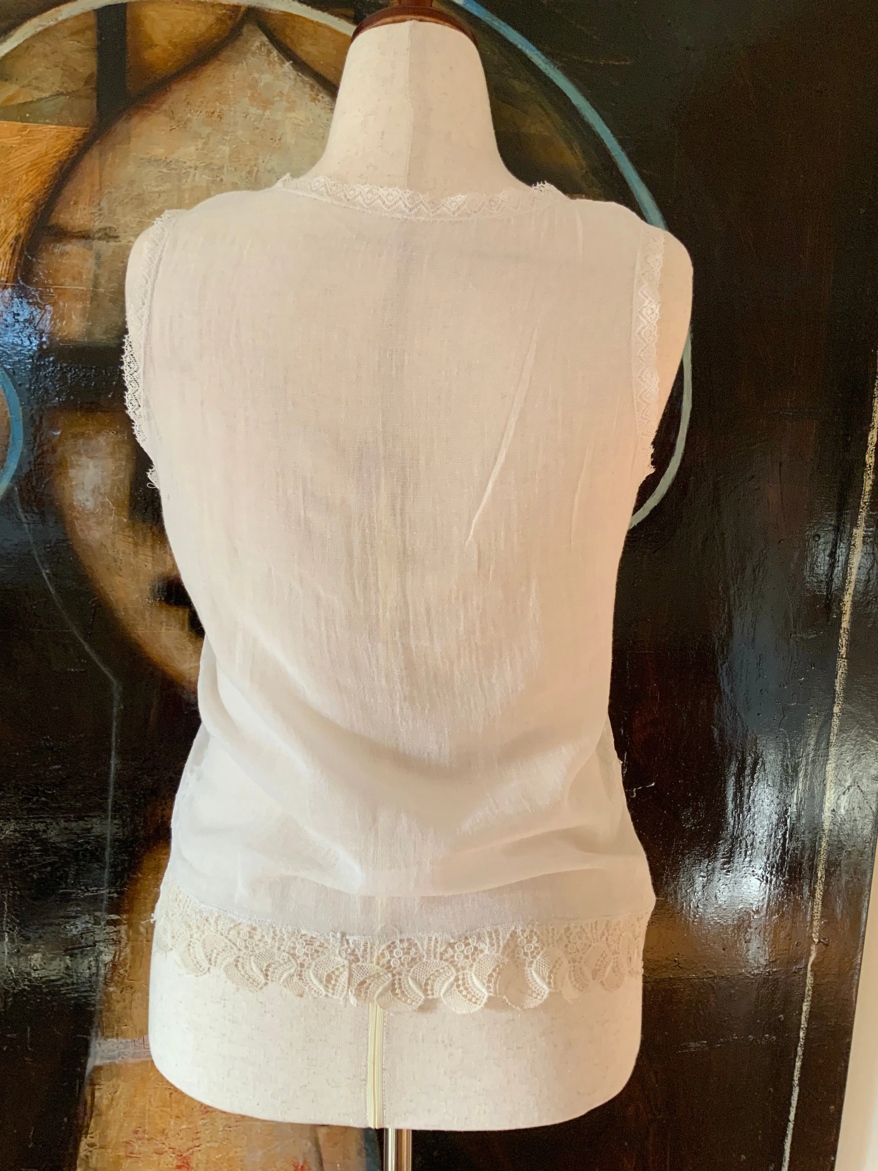 Blouse made with Antique Lace Apliques - Y2K - E10
