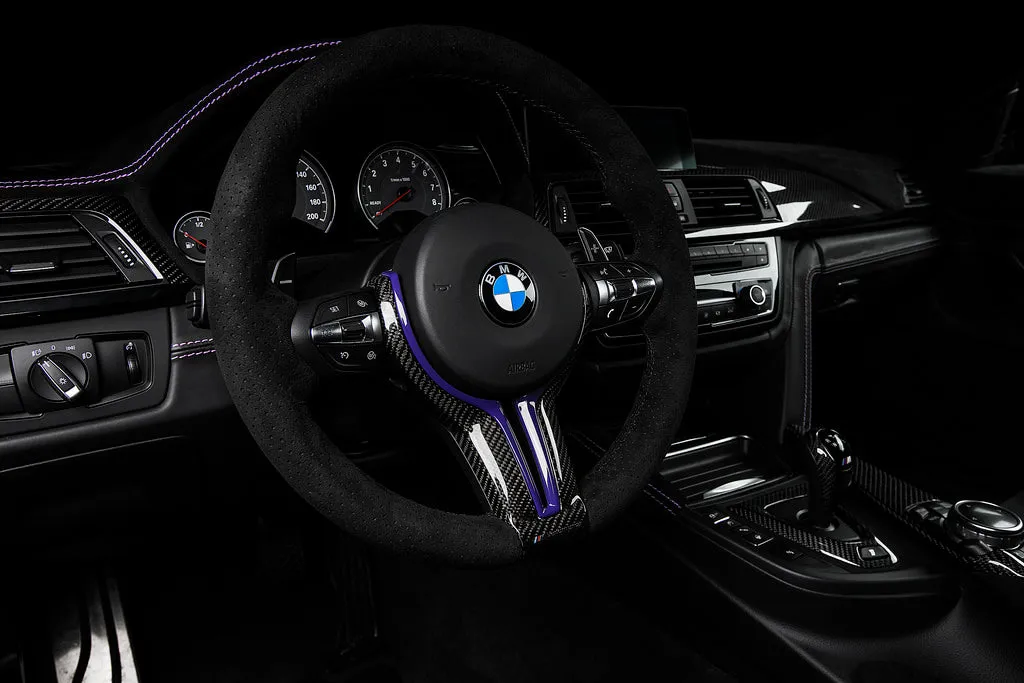 BMW M Performance F-Chassis Steering Wheel Trim - Gloss Carbon