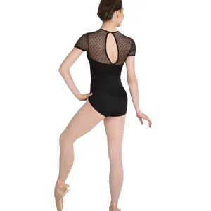 Body Wrappers Dotted Mesh Dance Leotard - P1044 - Womens