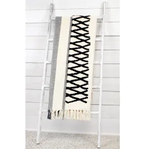 Boho Farmhouse Throw, Black and Off White
