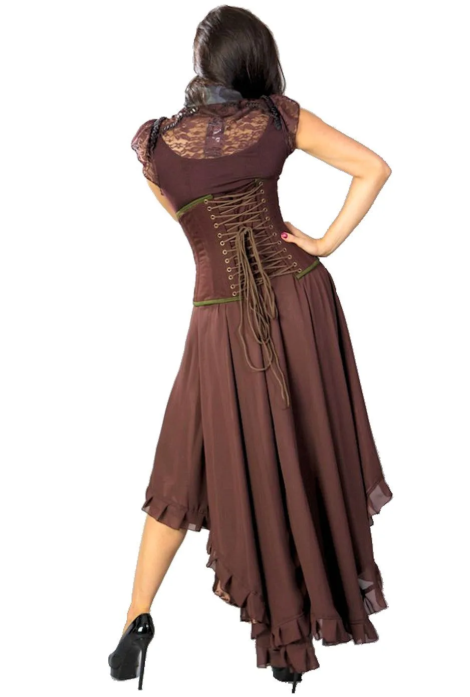 Burleska Elizium Skirt High Low Long Steampunk Victorian Western Boho