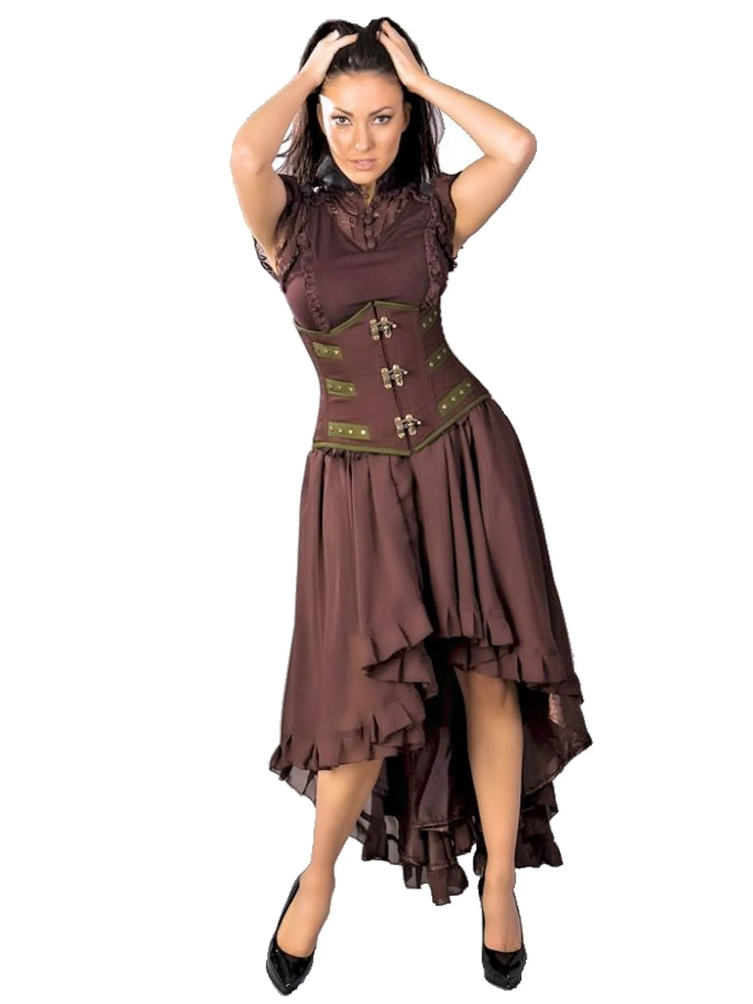 Burleska Elizium Skirt High Low Long Steampunk Victorian Western Boho