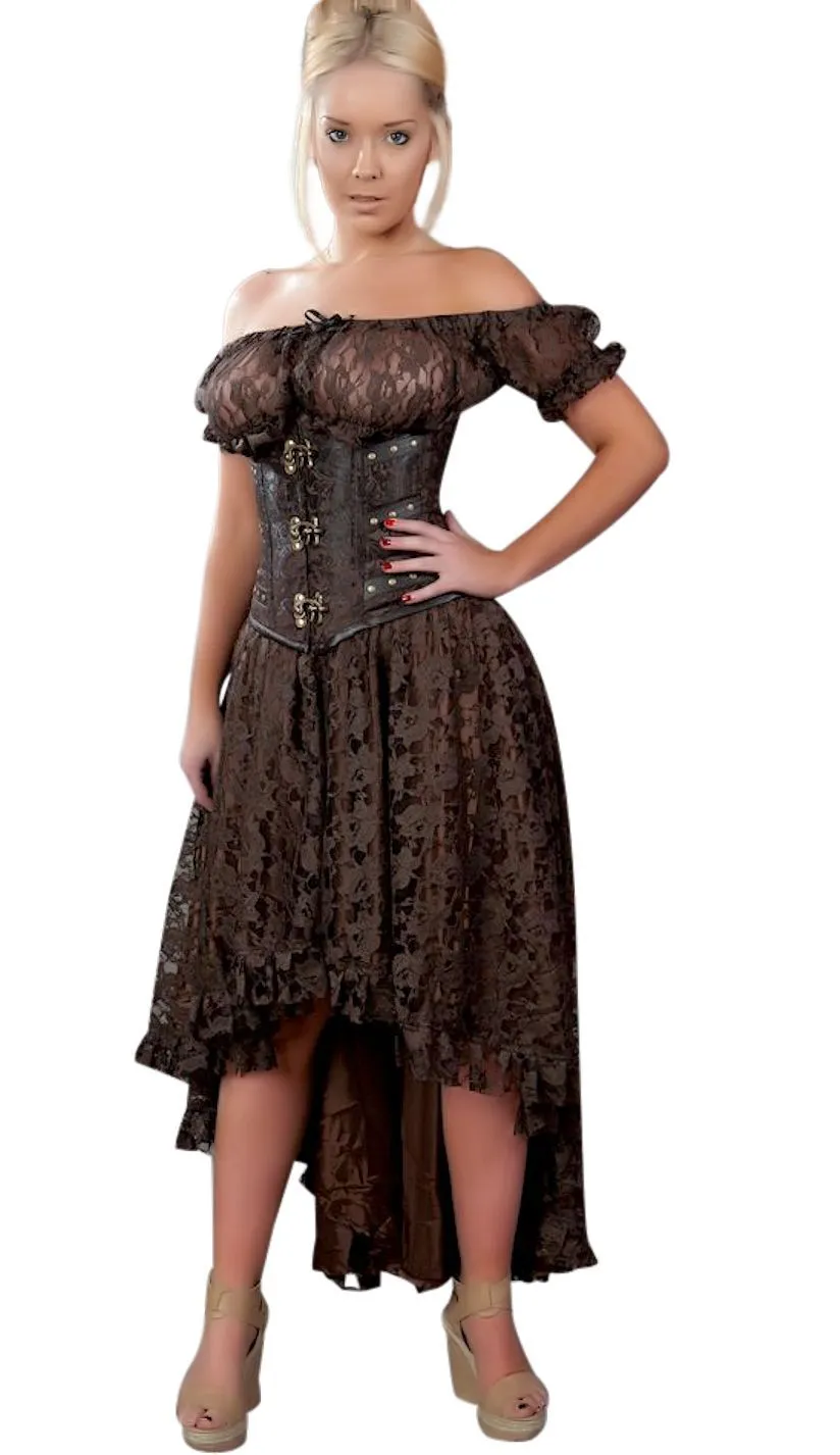 Burleska Elizium Skirt High Low Long Steampunk Victorian Western Boho