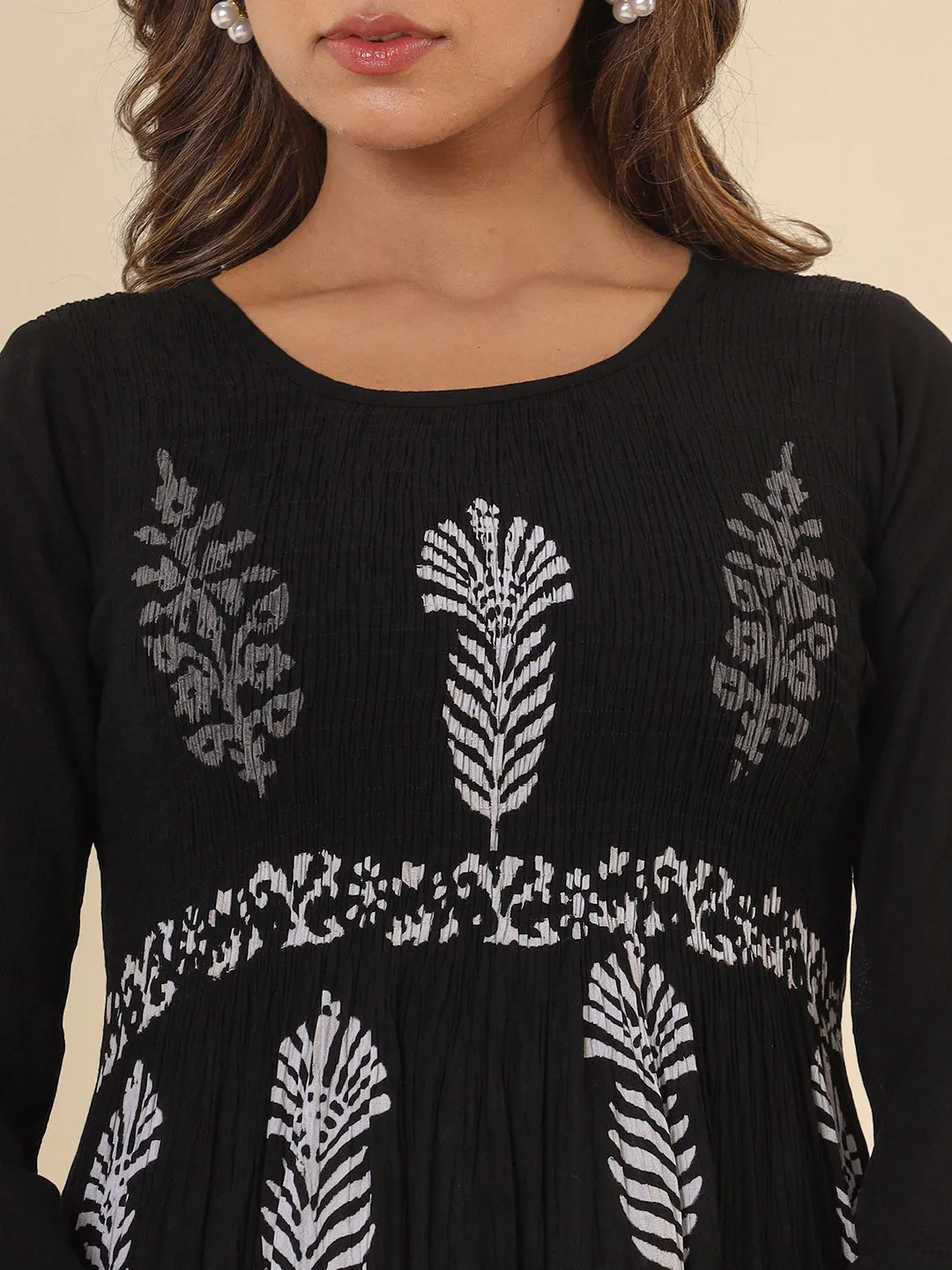 Buy Black Comfort Fit Rayon Ethnic Dress for Women Online - Zola