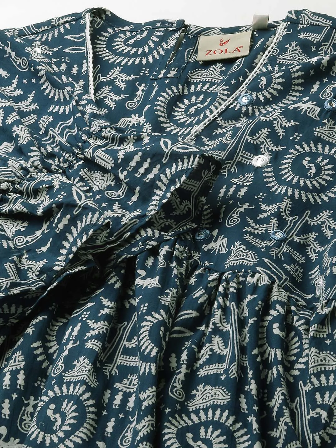 Buy Blue Comfort Fit Cotton Ethnic Dress for Women Online - Zola