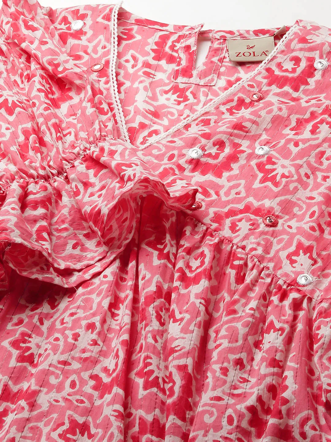 Buy Pink Comfort Fit Cotton Ethnic Dress for Women Online - Zola